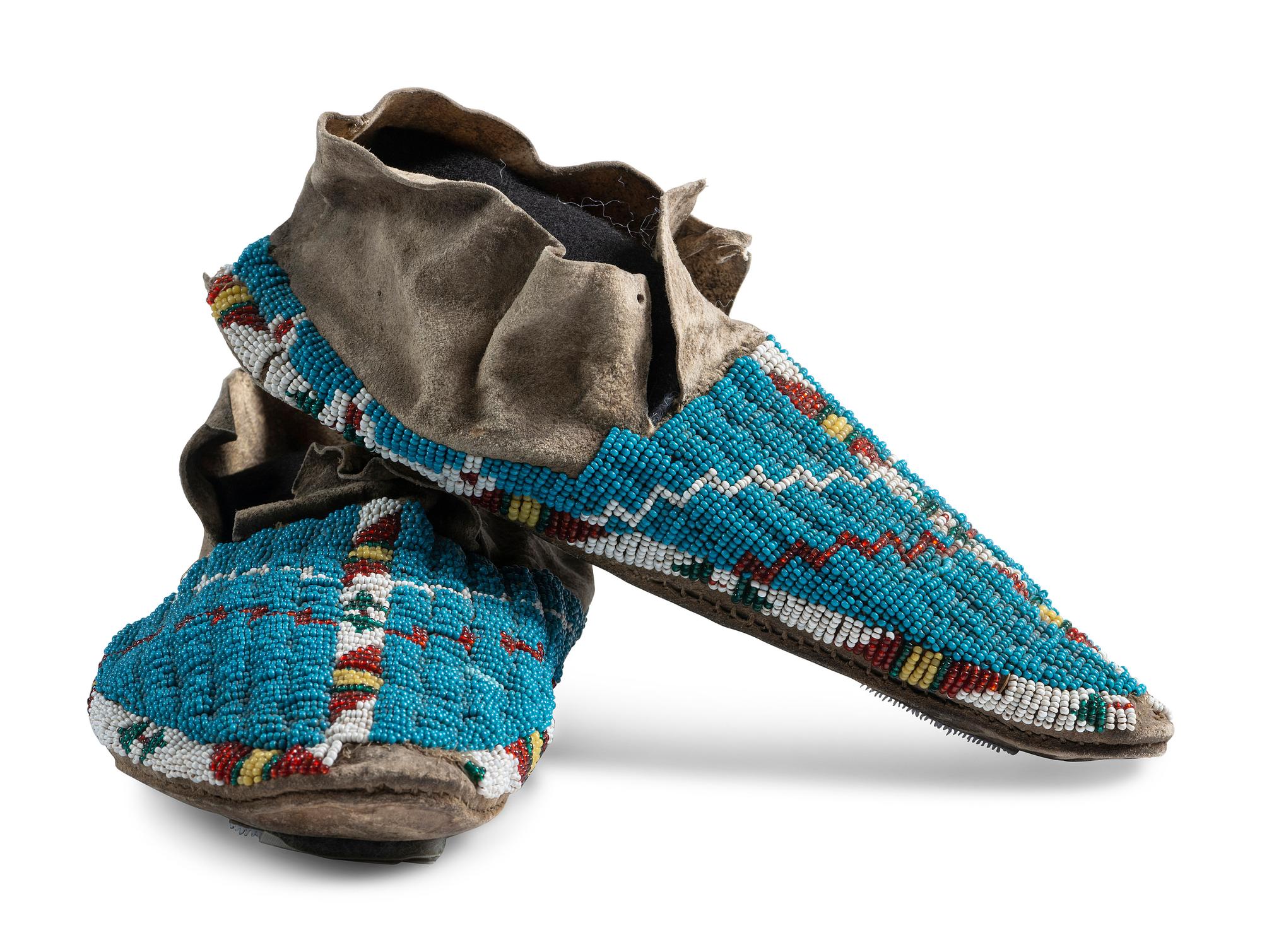 Sioux Beaded Hide Moccasins