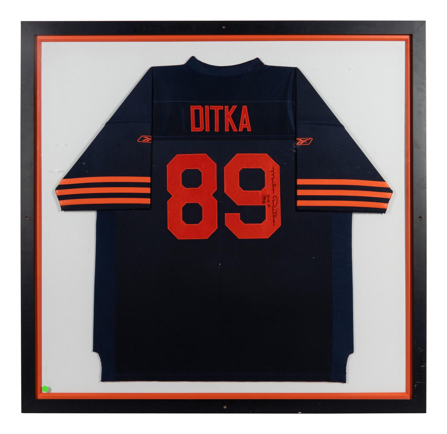A Mike Ditka Signed Autograph Chicago Bears Jersey Presentation Formerly Displayed at Mike Ditka’s Restaurant