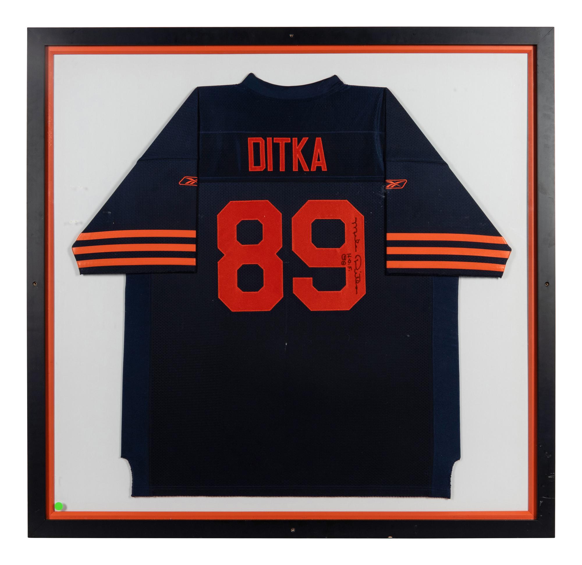 A Mike Ditka Signed Autograph Chicago Bears Jersey Presentation Formerly Displayed at Mike Ditka’s Restaurant