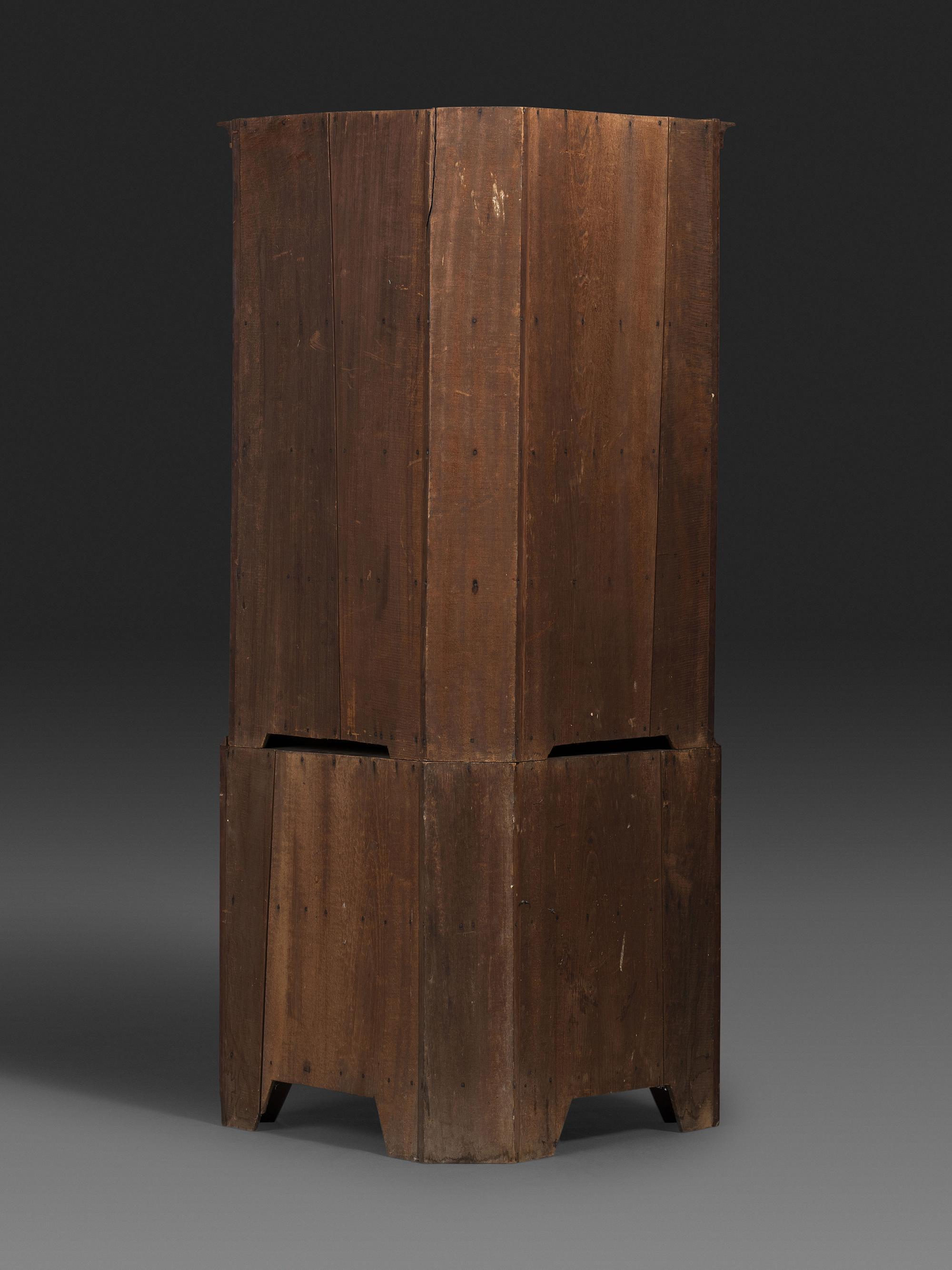 A Country Federal Cherrywood Corner Cupboard