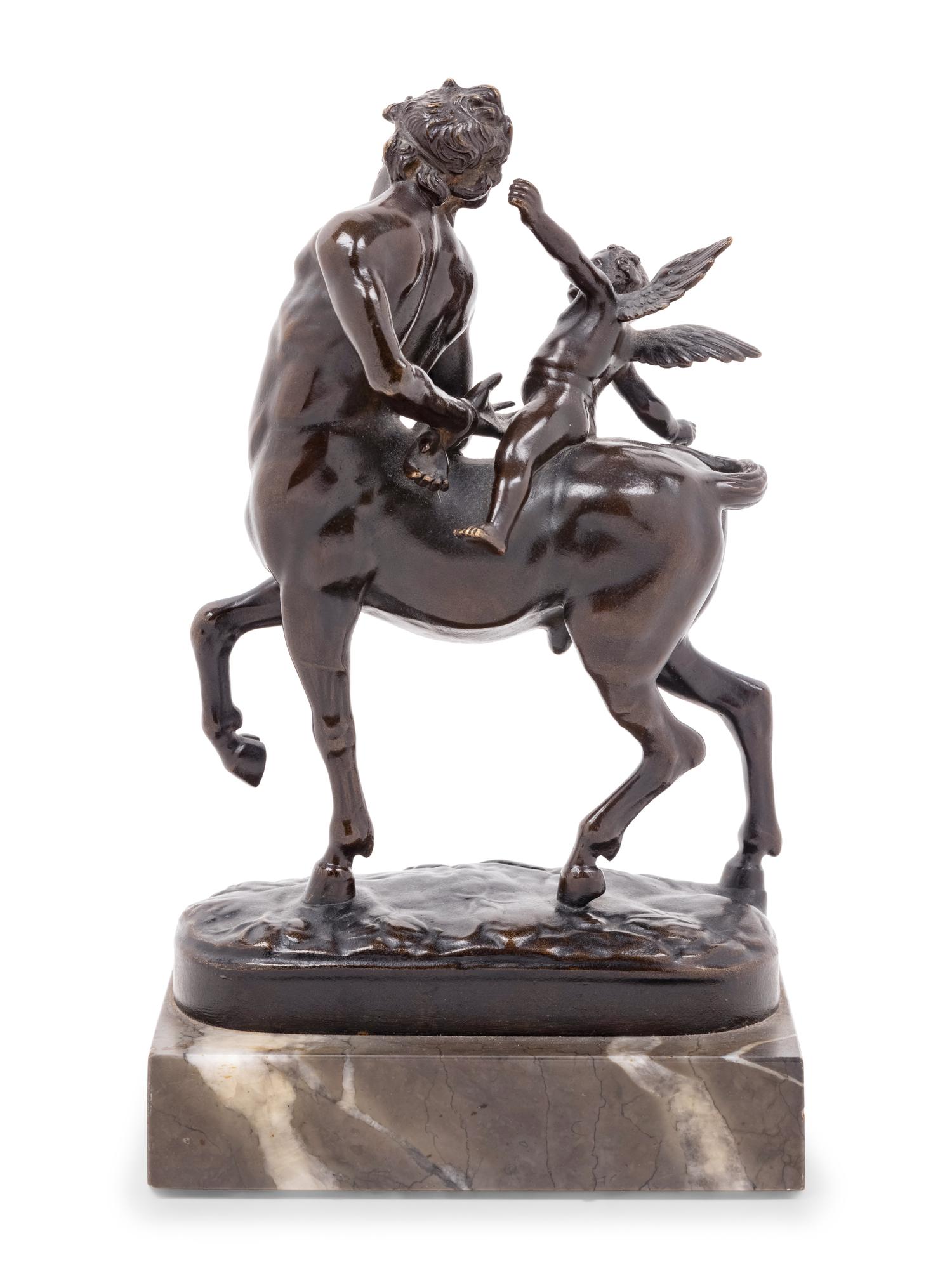 A Grand Tour Bronze Figural Group of a Centaur and Eros