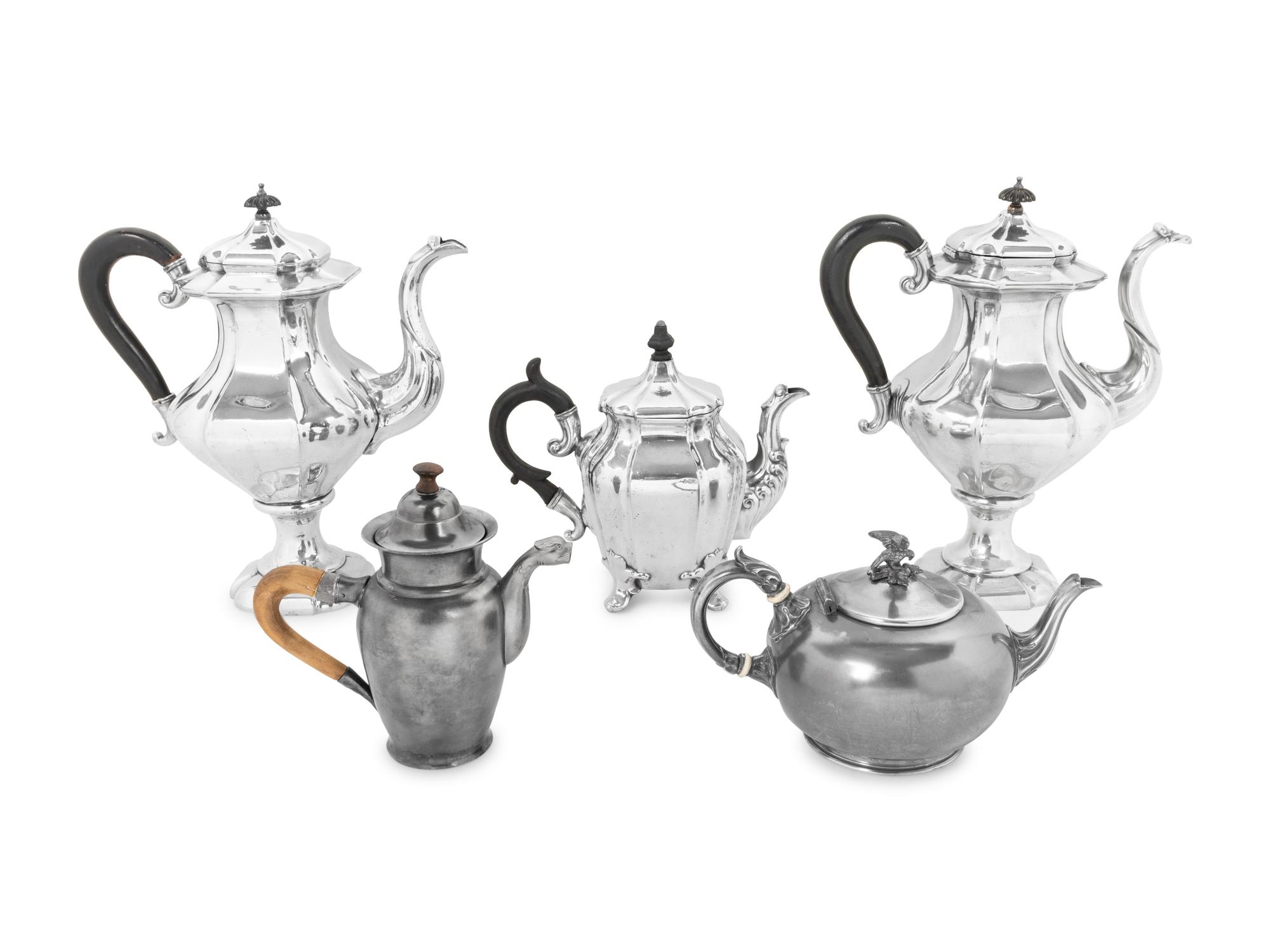 A Group of Assorted Pewter Table Articles