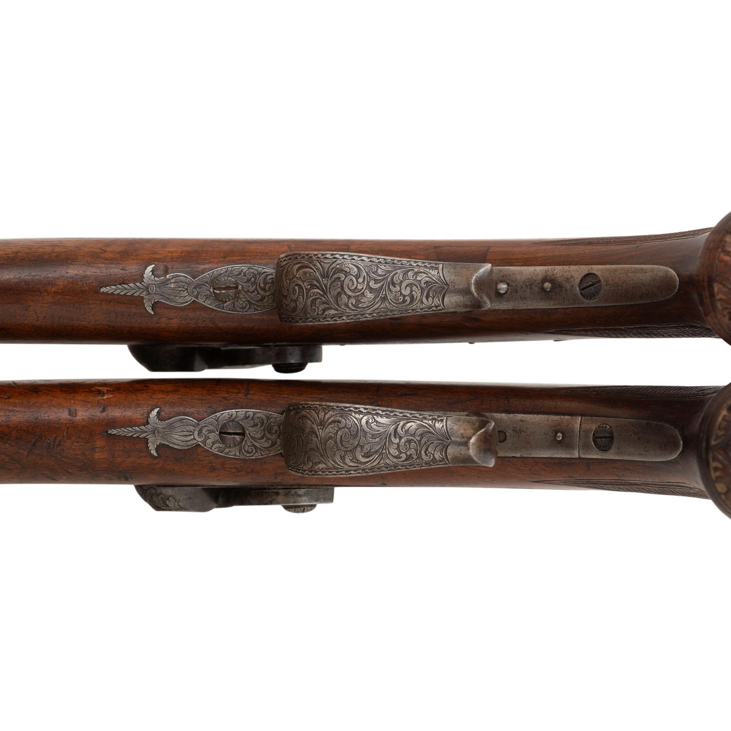 Pair of Austrian Percussion Target Pistols by Mathias Nowotny in Wien