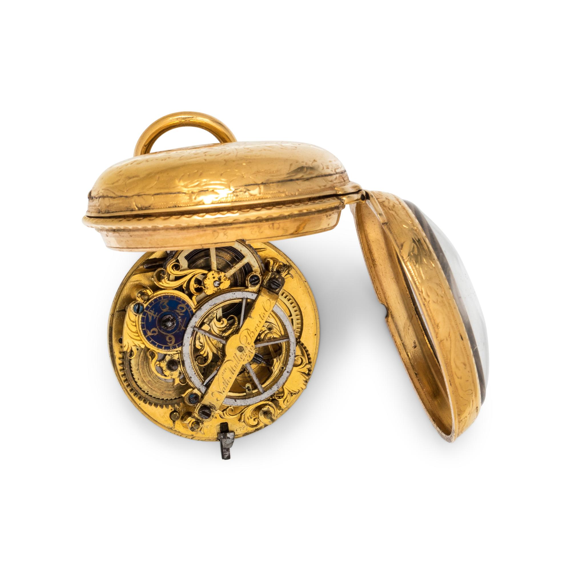NATHAN MULLENS, GOLD-FILLED OPEN FACE POCKET WATCH