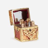 A George III gold-mounted hardstone necessaire and perfume circa 1770