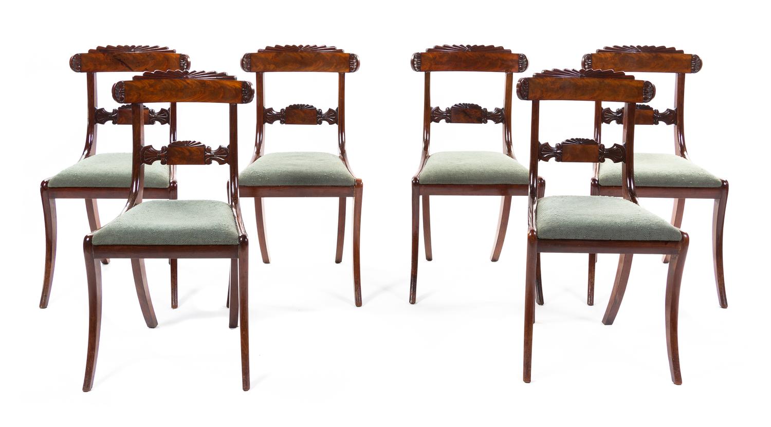 A Set of Six Regency Style Mahogany Side Chairs — EARLY 20TH CENTURY