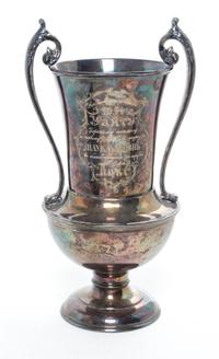 An American Silver-plate Presentation Trophy Height 14 1/2 inches.