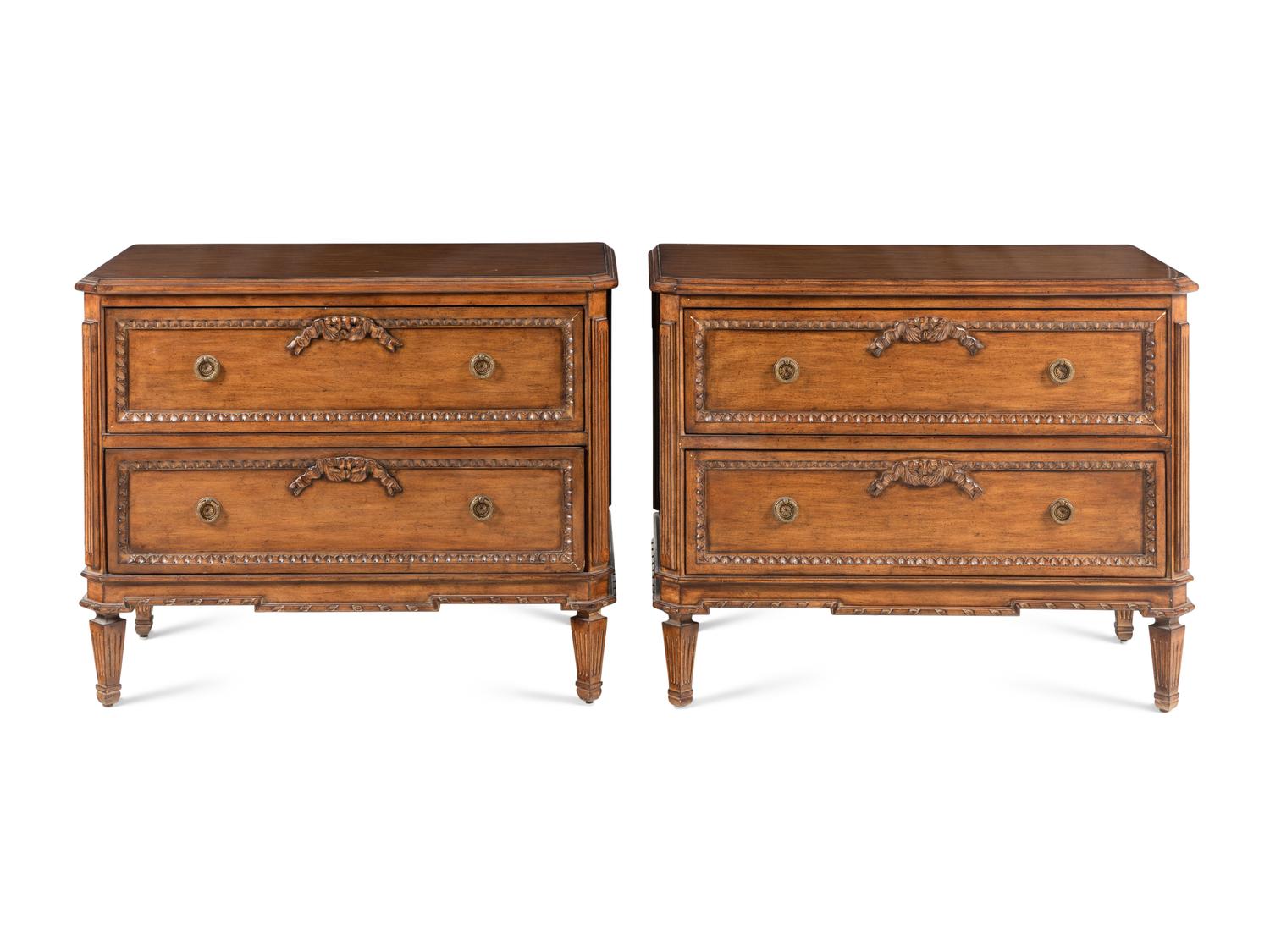 A Pair of Louis XVI Provincial Style Walnut Commodes