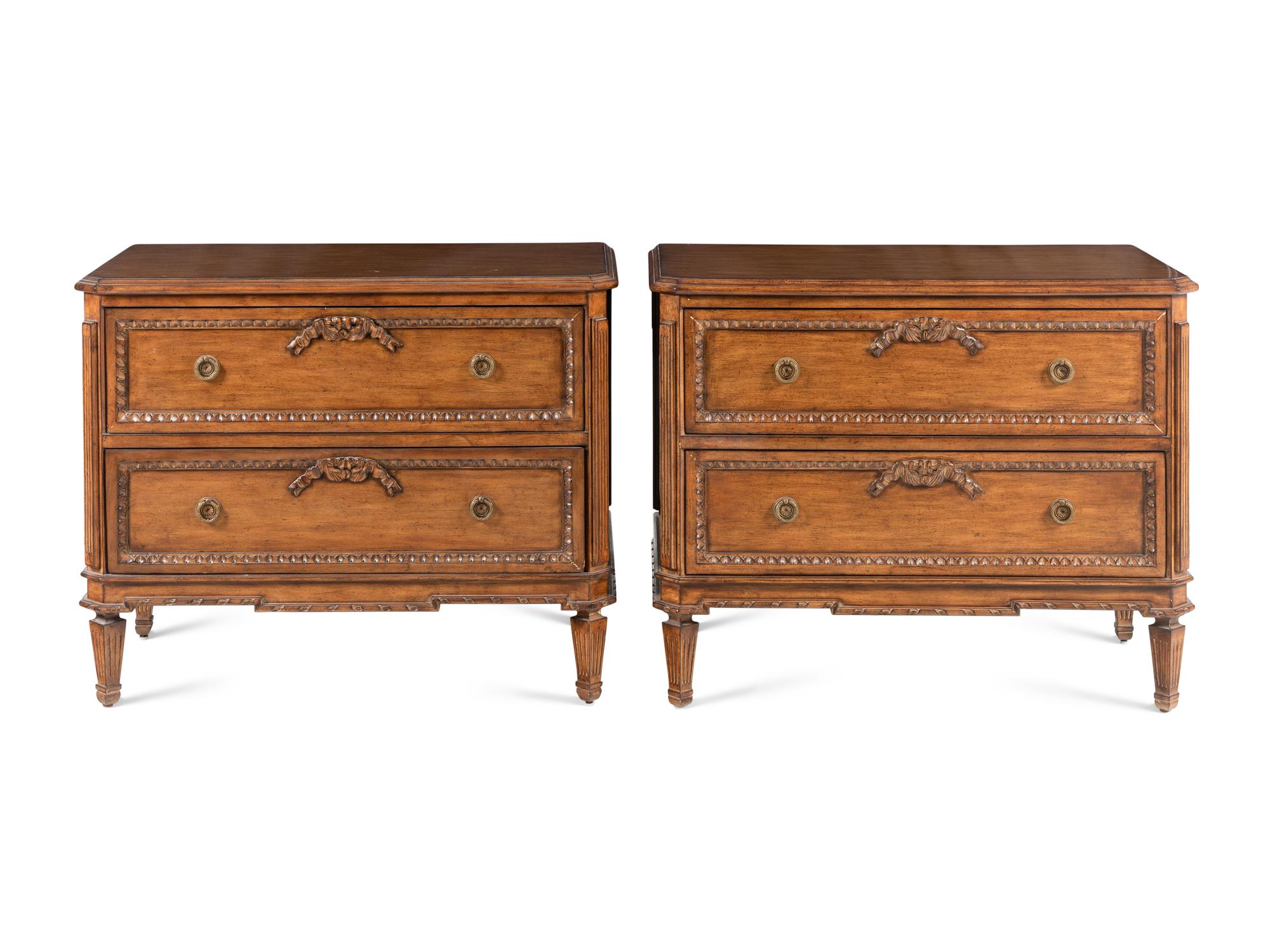 A Pair of Louis XVI Provincial Style Walnut Commodes