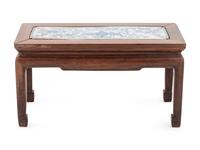 A Blue and White Porcelain Inset Diminutive Altar Table