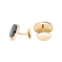 YELLOW GOLD AND ONYX-BACKED RUTILATED QUARTZ CUFFLINKS
