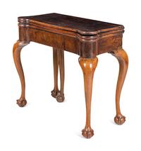 A George III Walnut Triple-Top Game Table