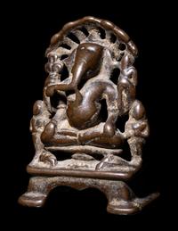 A Small Indian Bronze Figure of Ganesha