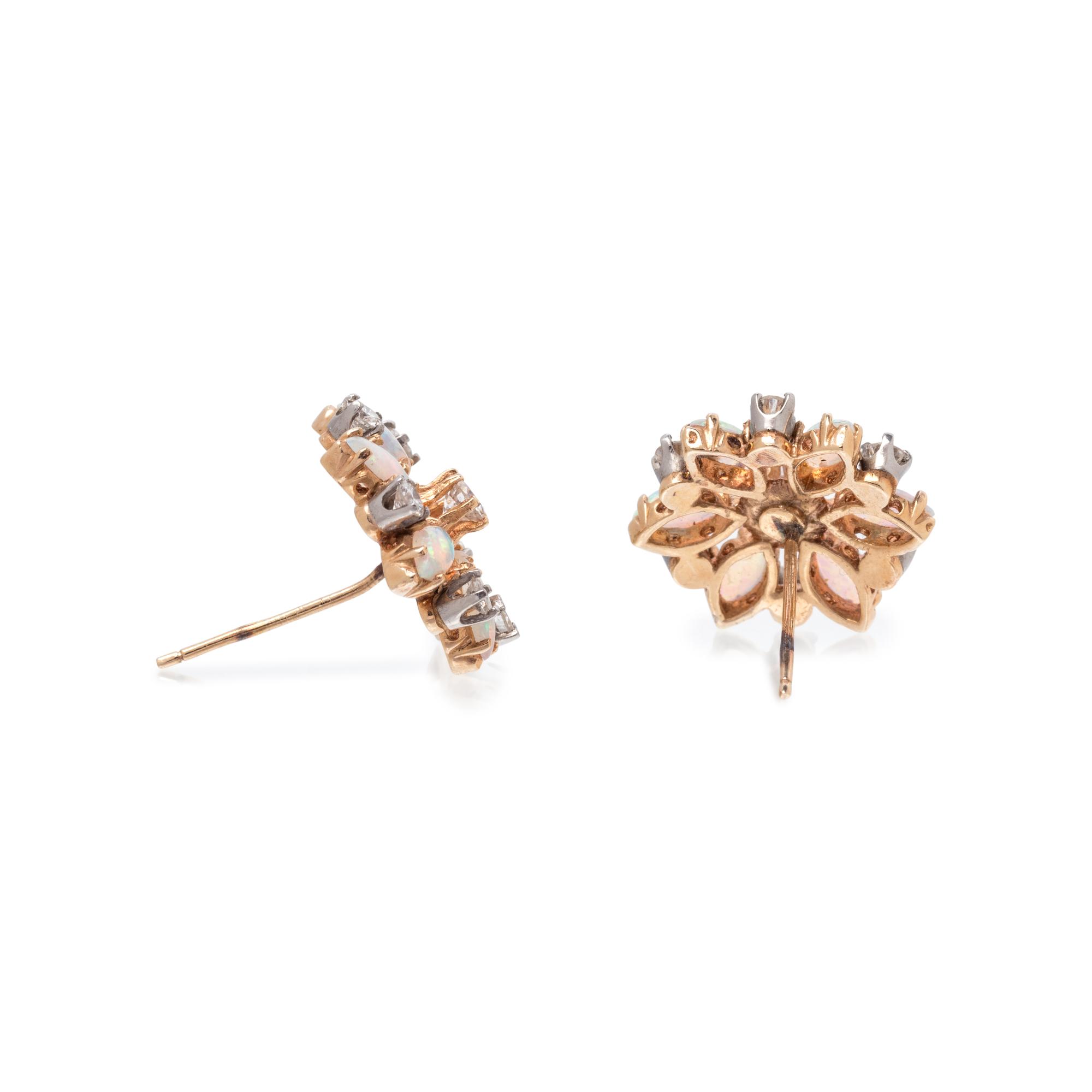 OPAL AND DIAMOND EARRINGS