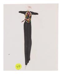 Two Alber Elbaz for Geoffrey Beene Fashion Illustrations, c.1989