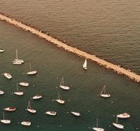 Terry Evans (born 1944) Lake Michigan, Boats and Barrier, 2003