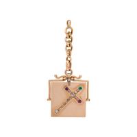 ROSE GOLD, DIAMOND AND GEMSTONE LOCKET PENDANT