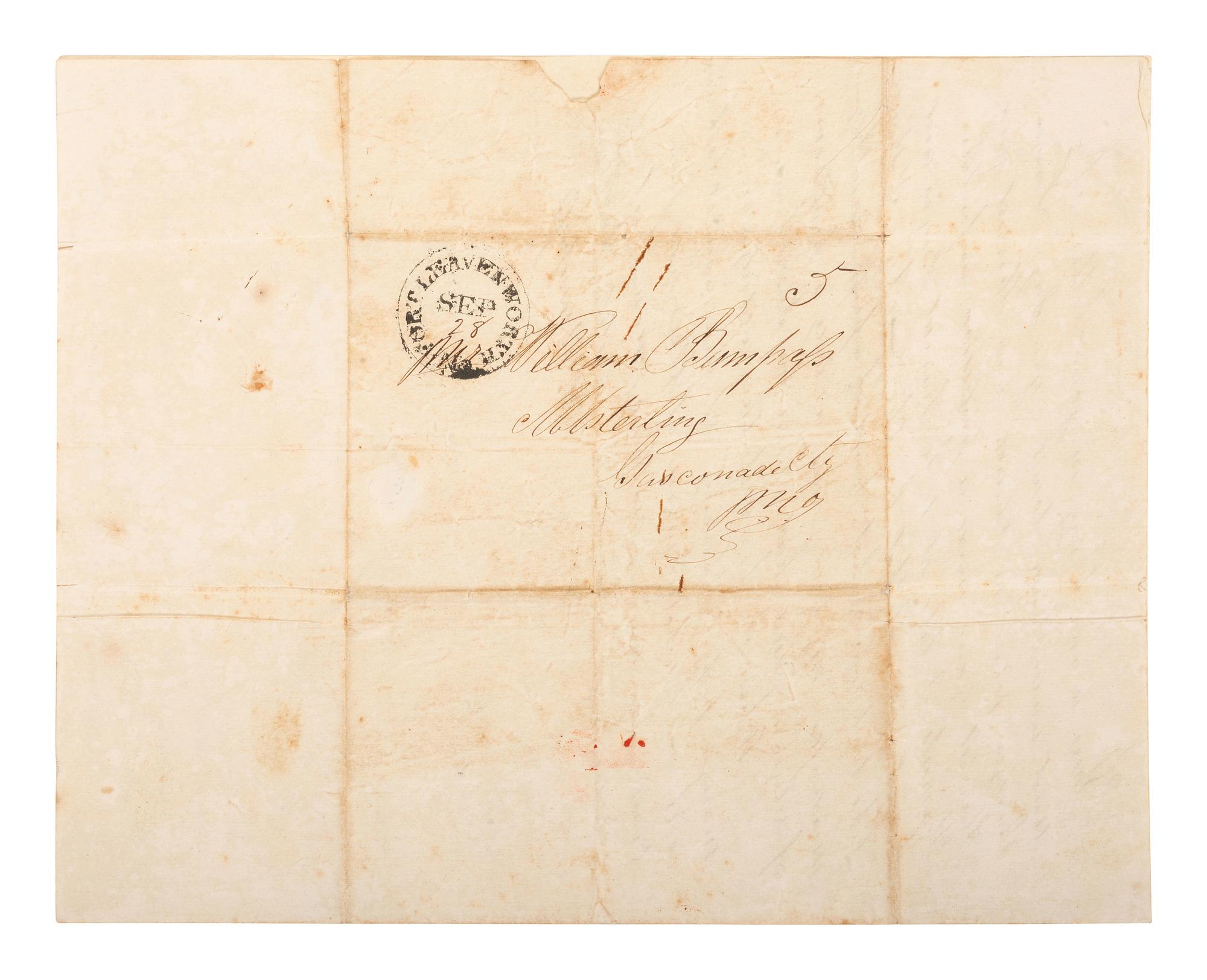 [MILITARIA]. 2 soldier's letters from Fort Leavenworth, each incl. Fort Leavenworth postmark.