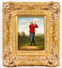Artist Unknown, (20th century), Golfers (a pair of works)