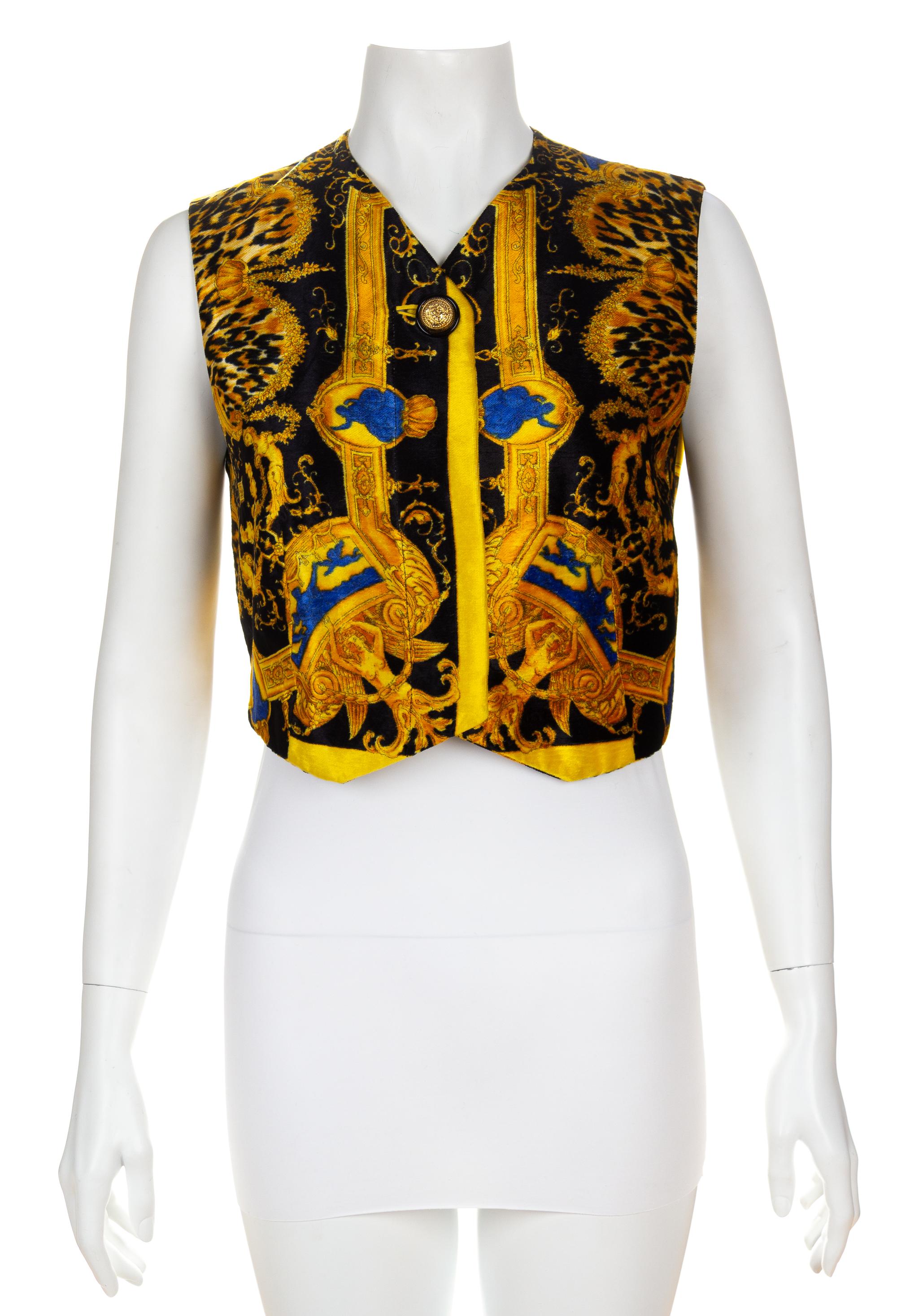 A Gianni Versace Velvet Vest, Size 38.