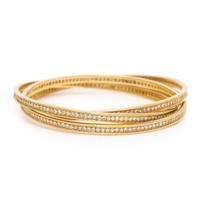 CARTIER, YELLOW GOLD AND DIAMOND 'TRINITY' BANGLE BRACELET