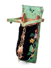 Anishinaabe Child's Wood Cradle, Full Size