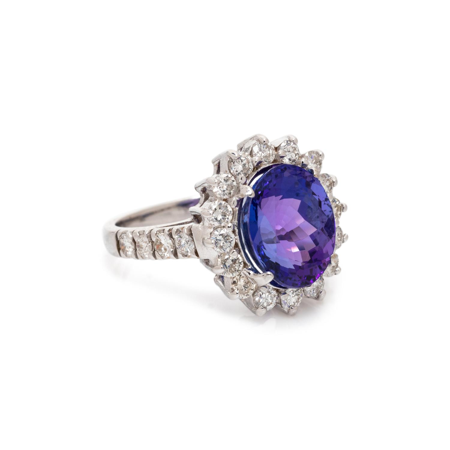 TANZANITE AND DIAMOND RING