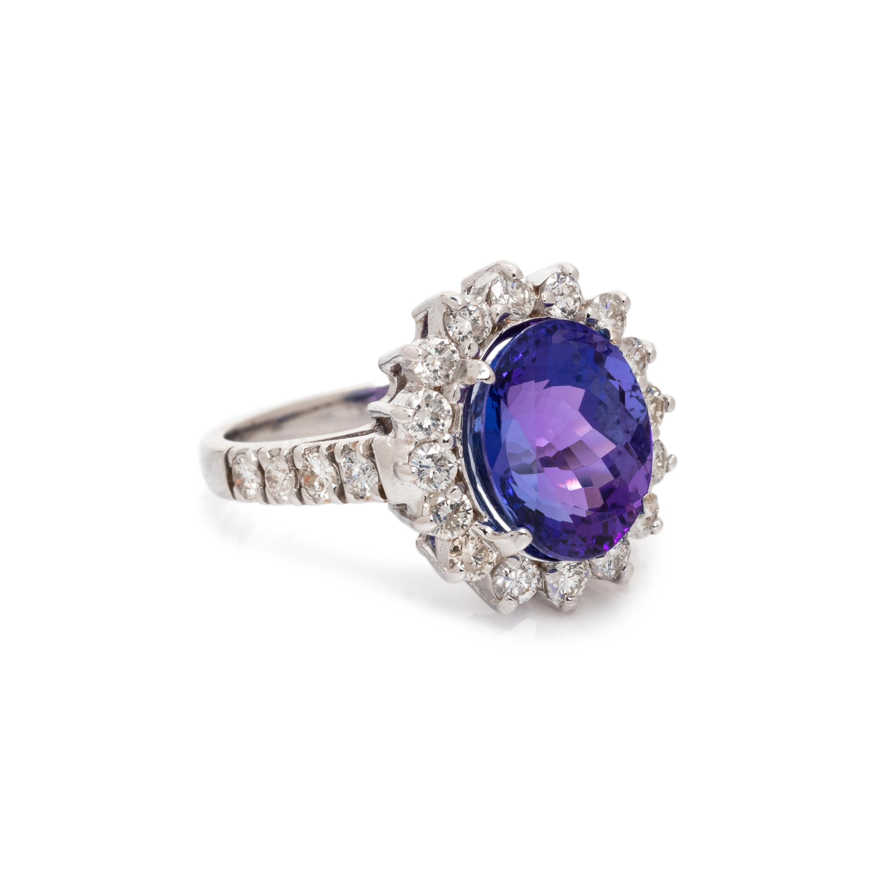TANZANITE AND DIAMOND RING