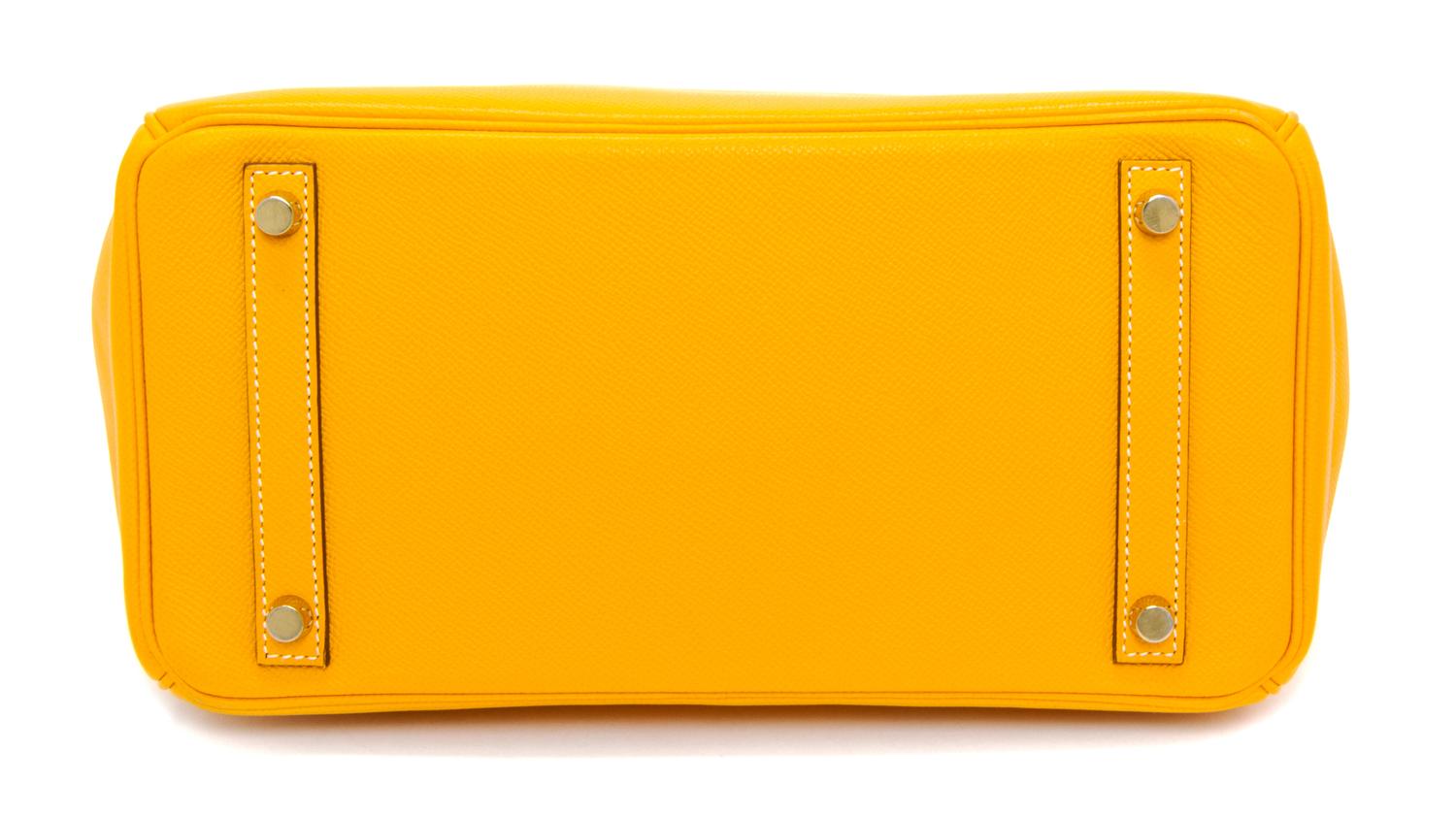 An Hermes Bicolor Jaune d'Or Epsom 30cm Birkin Handbag, 12" x 8.5" x 6".
