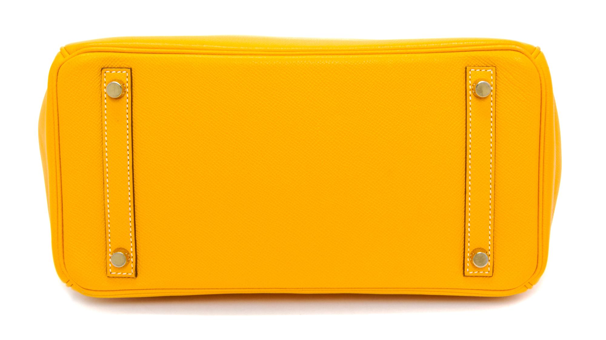An Hermes Bicolor Jaune d'Or Epsom 30cm Birkin Handbag, 12" x 8.5" x 6".