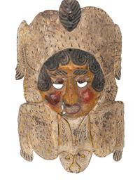 Four Mexican Copper Festival Masks