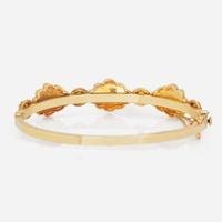 A 14K Yellow Gold, Opal, and Diamond Bracelet