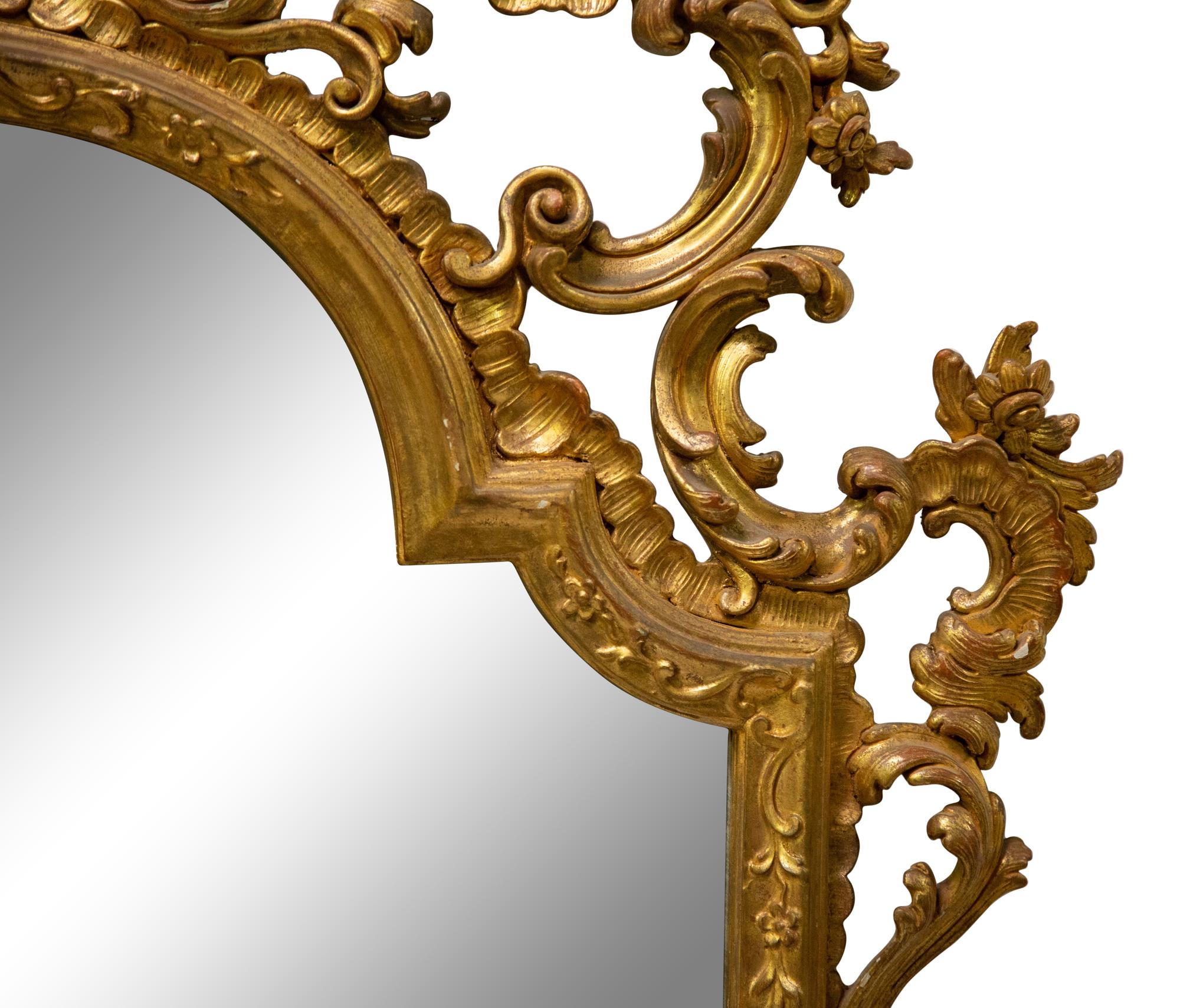 A Louis XV Style Giltwood Mirror