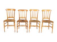 A Set of Four Italian Chiavari Style Maple Side Chairs