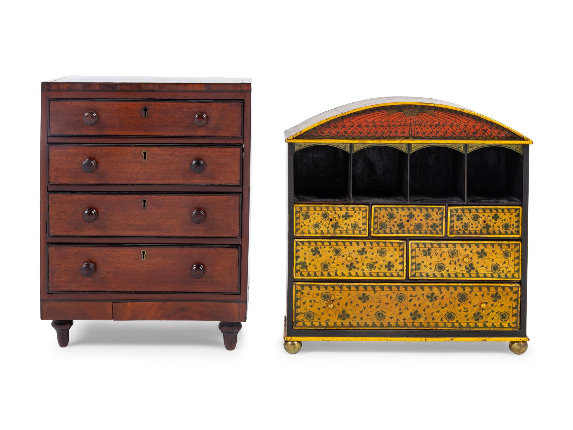Two English Diminutive Cabinets