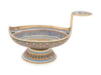 A Russian Silver-Gilt and Enameled Kovsh