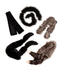 Collection of Eight Fur Sets; Two Fox Tail Fur Stoles, Three Fur Scarves, 1980-2000s