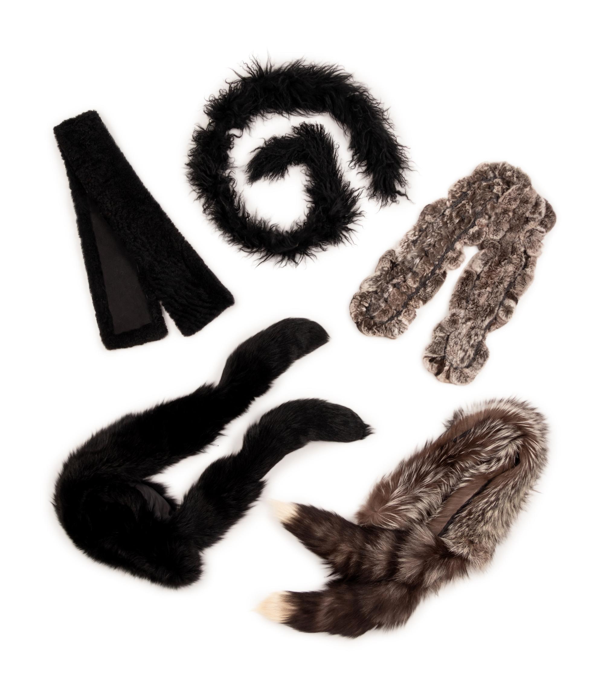 Collection of Eight Fur Sets; Two Fox Tail Fur Stoles, Three Fur Scarves, 1980-2000s