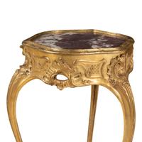 A French Gilt Bronze and Rouge Marble-Top Guéridon