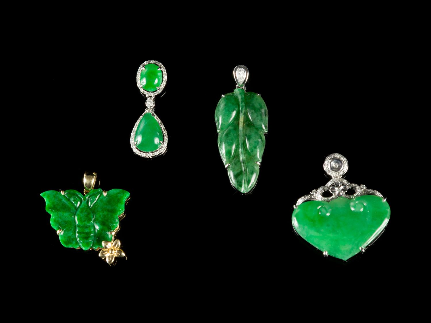 Four Small Jadeite Pendants