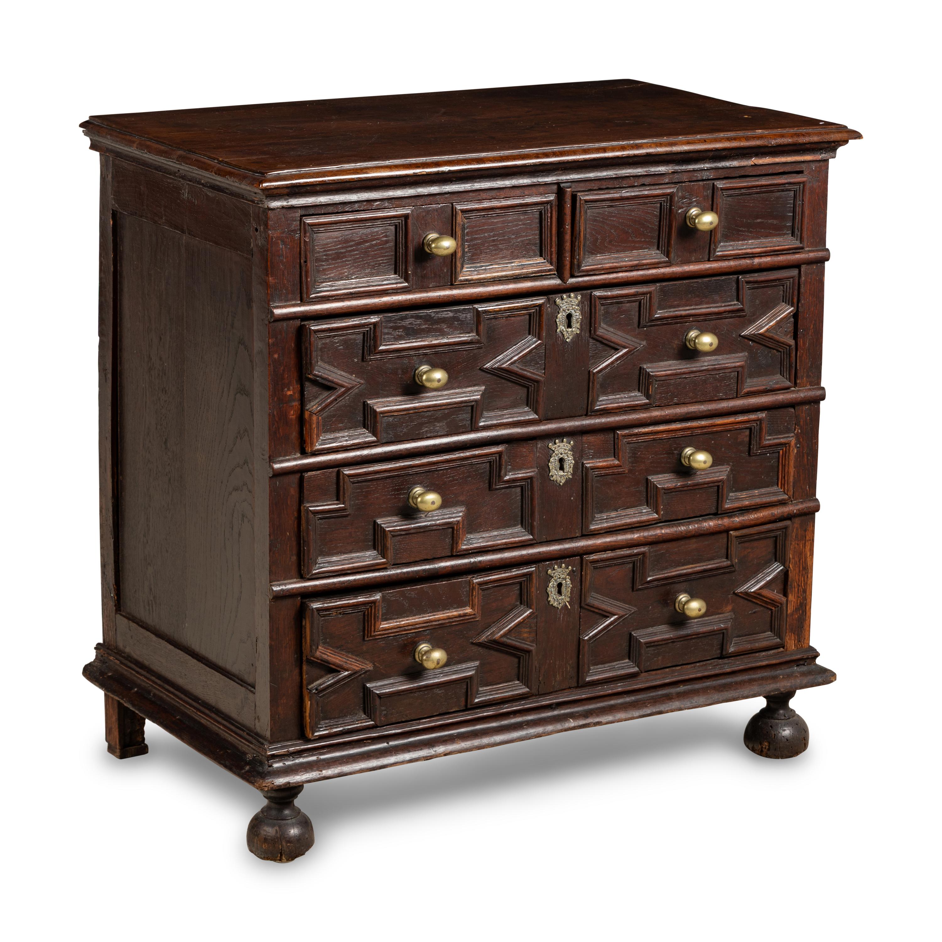 A Charles II Oak Chest of Drawers