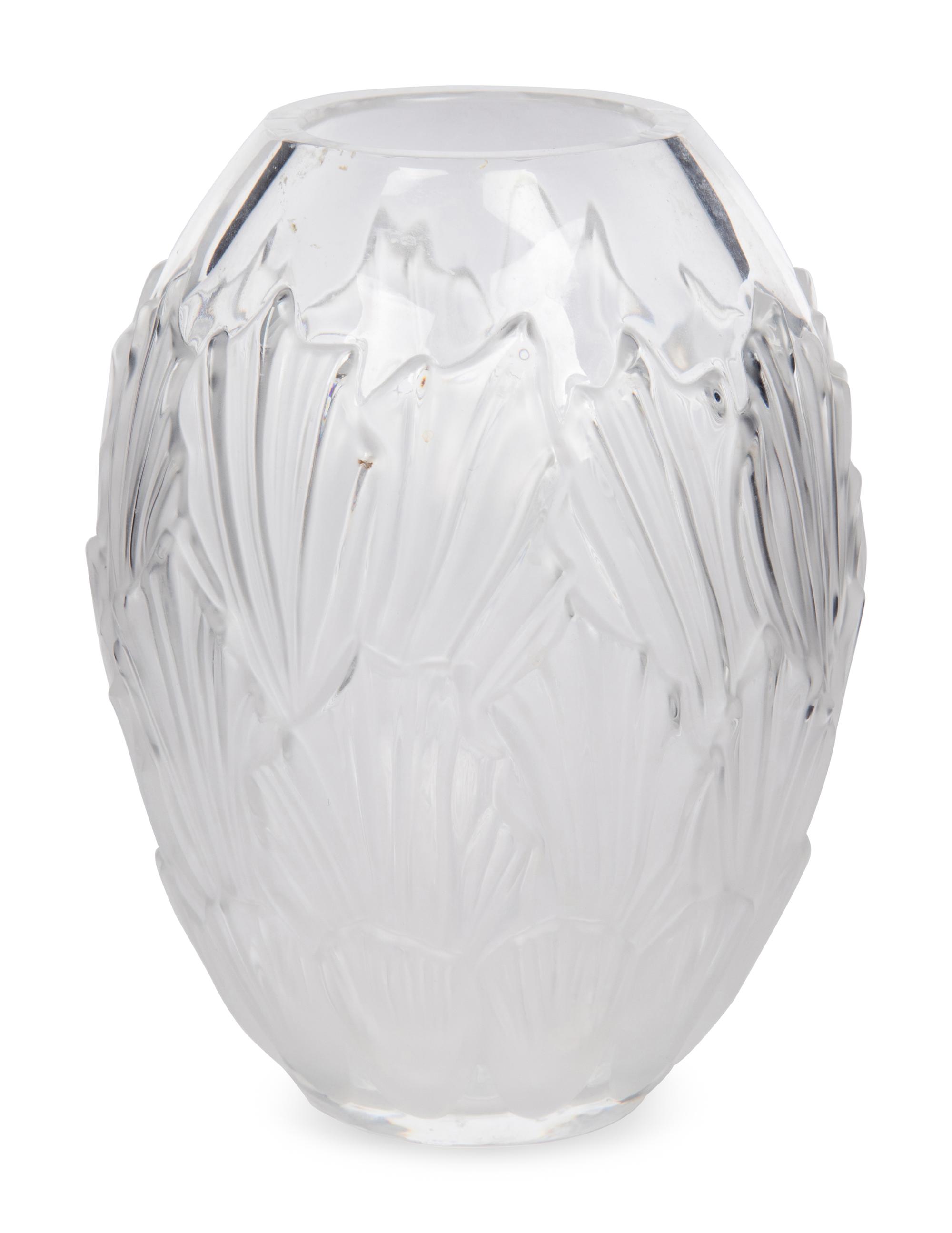 A Lalique Sandrift Vase