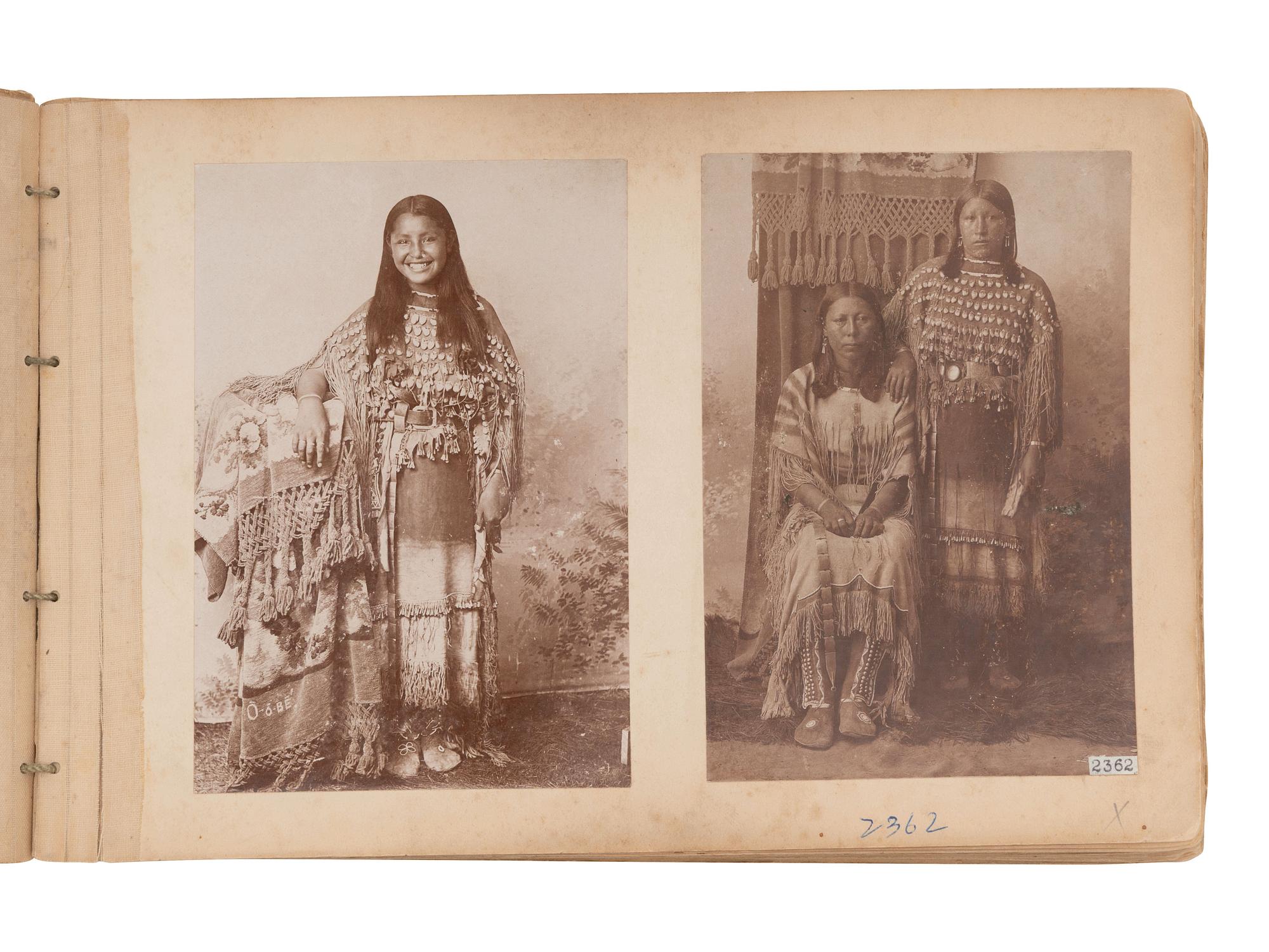 [NATIVE AMERICANS]. Collection of photographs documenting the Nez Perce, Comanche, and Kiowa Indians assembled by Alice Cunningham Fletcher, including images by E. Jane Gay, George W. Bretz, and William Irwin.