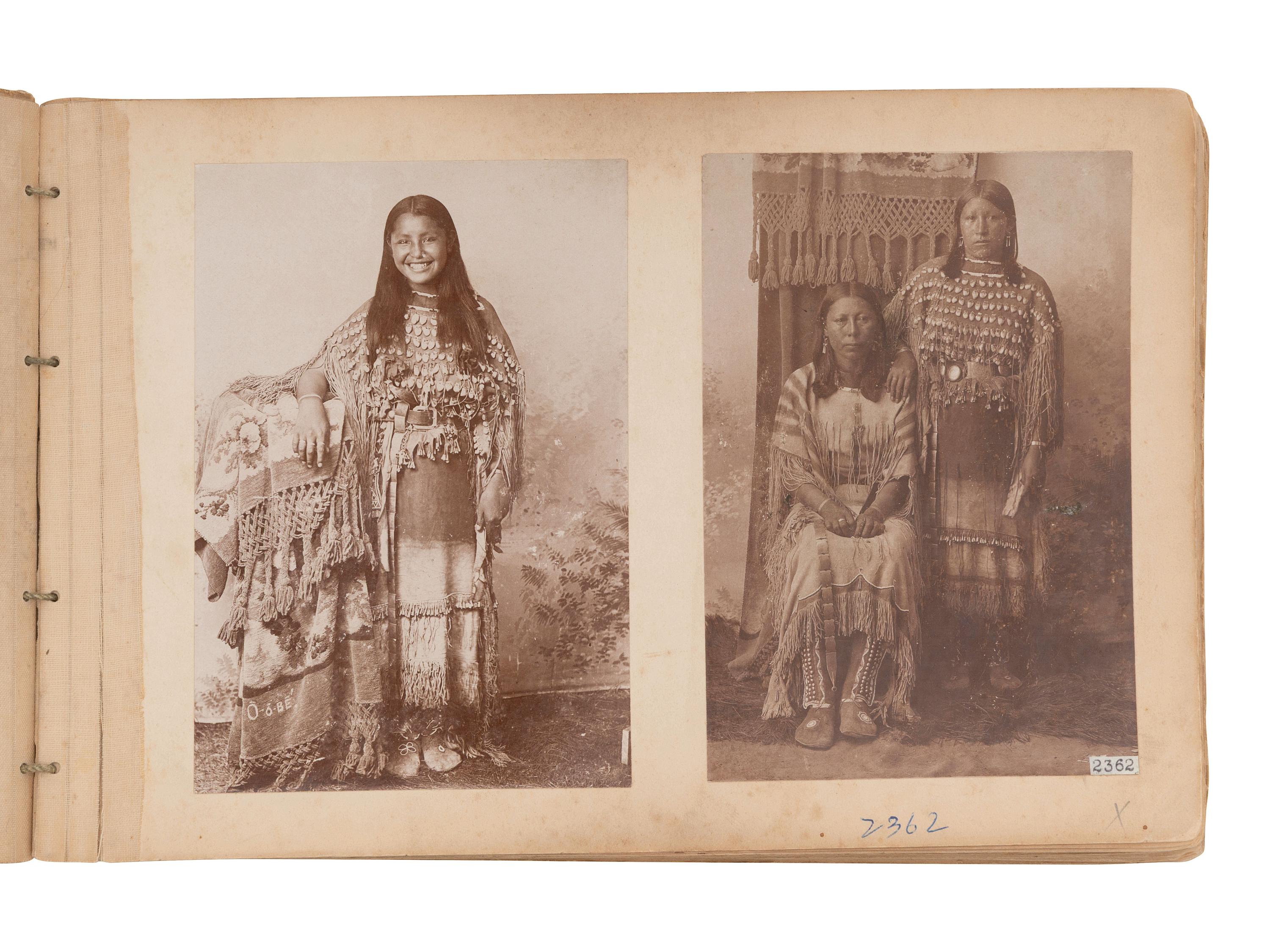 [NATIVE AMERICANS]. Collection of photographs documenting the Nez Perce, Comanche, and Kiowa Indians assembled by Alice Cunningham Fletcher, including images by E. Jane Gay, George W. Bretz, and William Irwin.