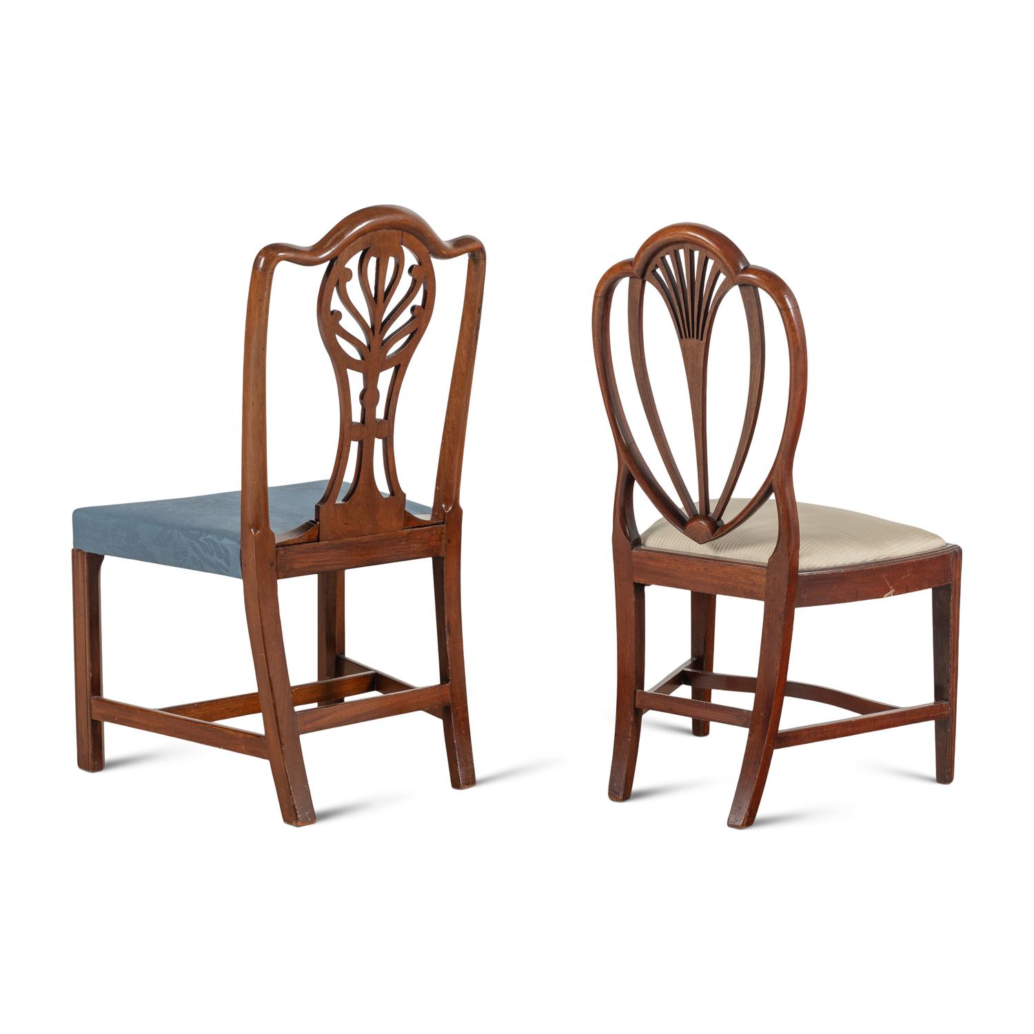 Two George III Mahogany Side Chairs