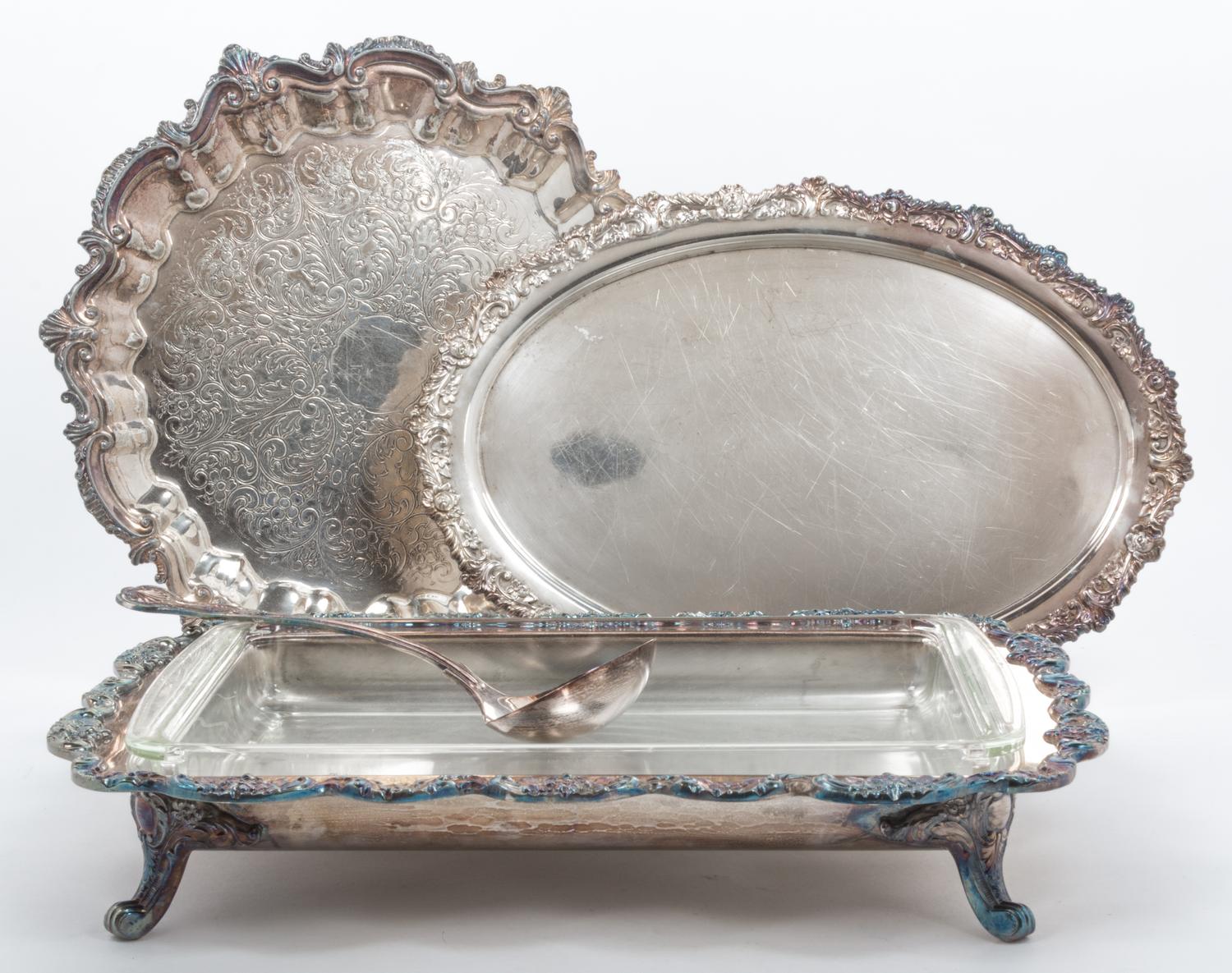 A Collection of Silver-Plate Serving Articles Height of first 8 3/4 inches.