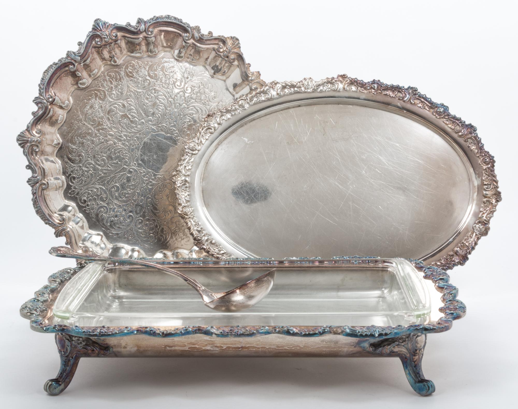 A Collection of Silver-Plate Serving Articles Height of first 8 3/4 inches.