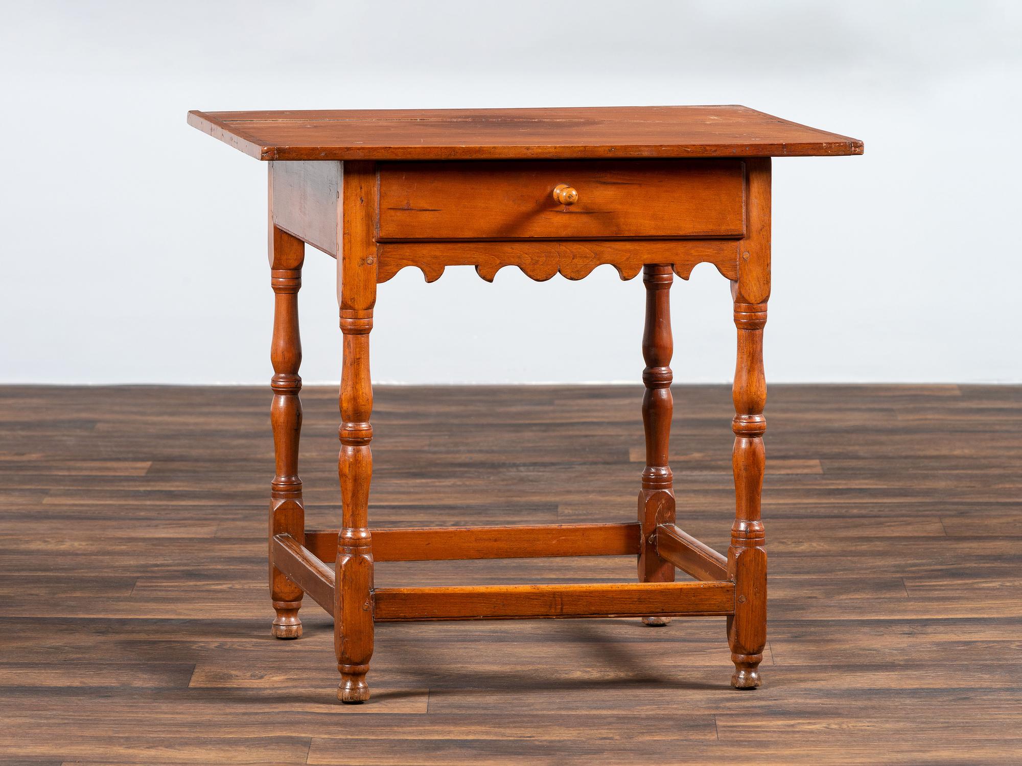 A William and Mary Cherrywood One-Drawer Tavern Table