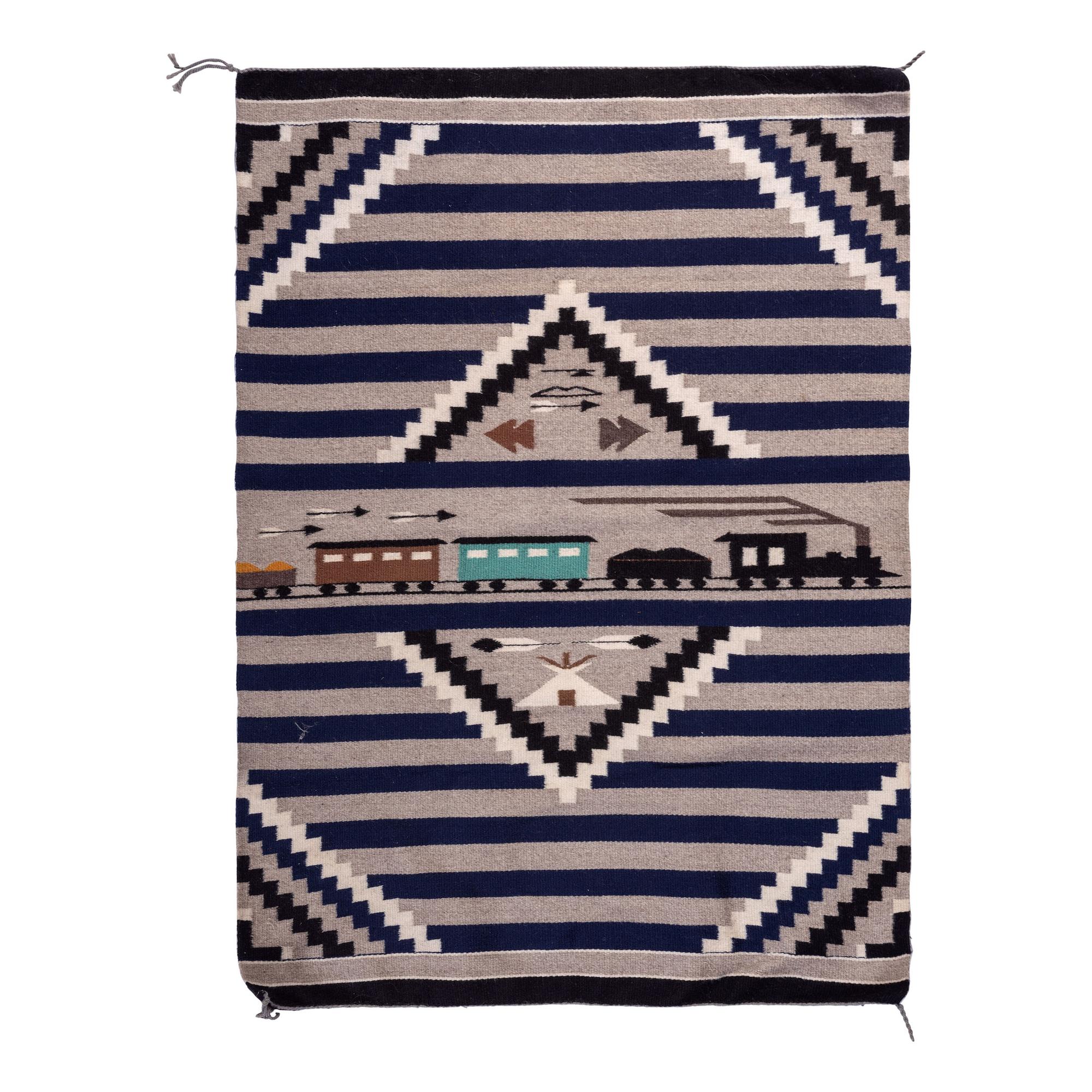 Navajo Pictorial Weaving, with Train