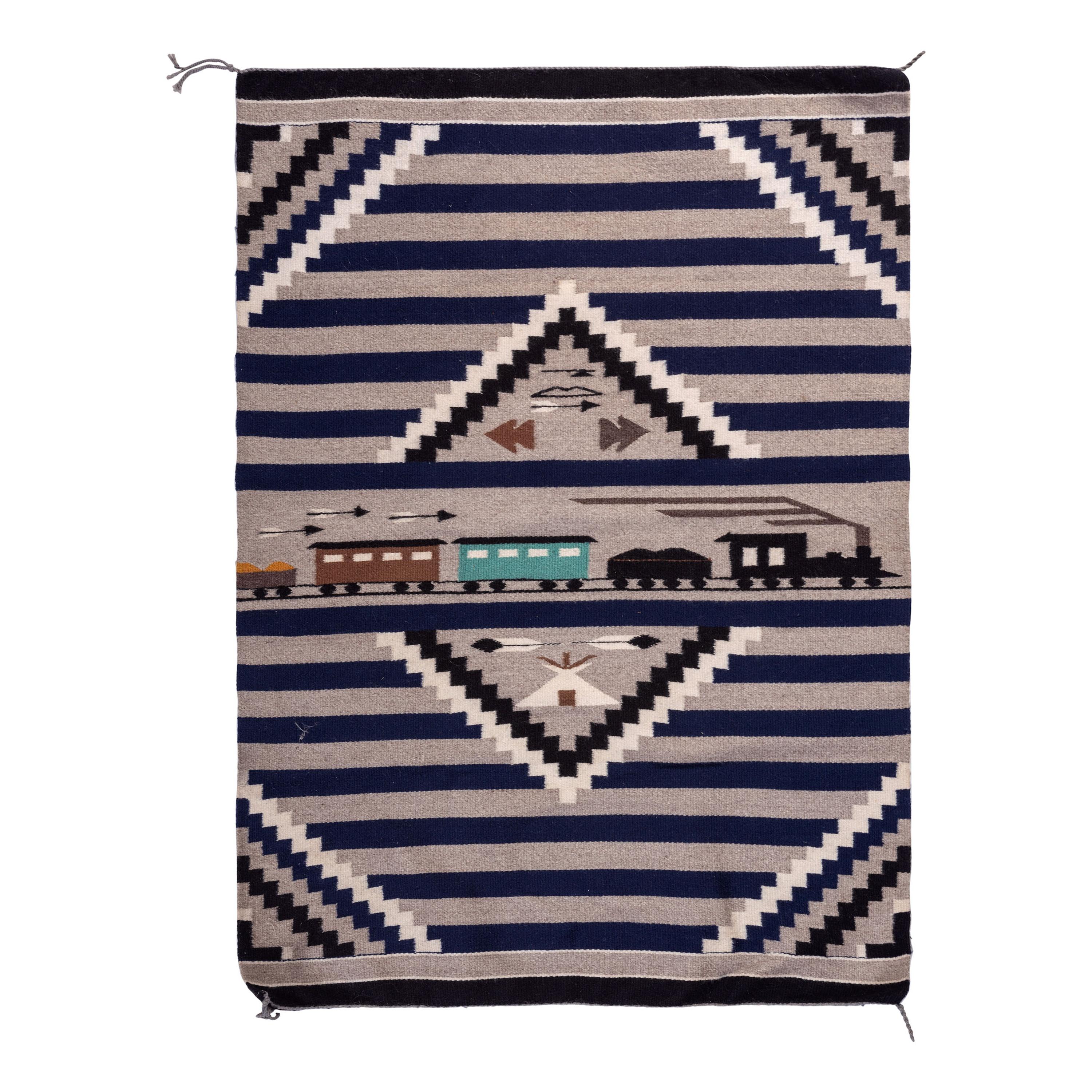 Navajo Pictorial Weaving, with Train